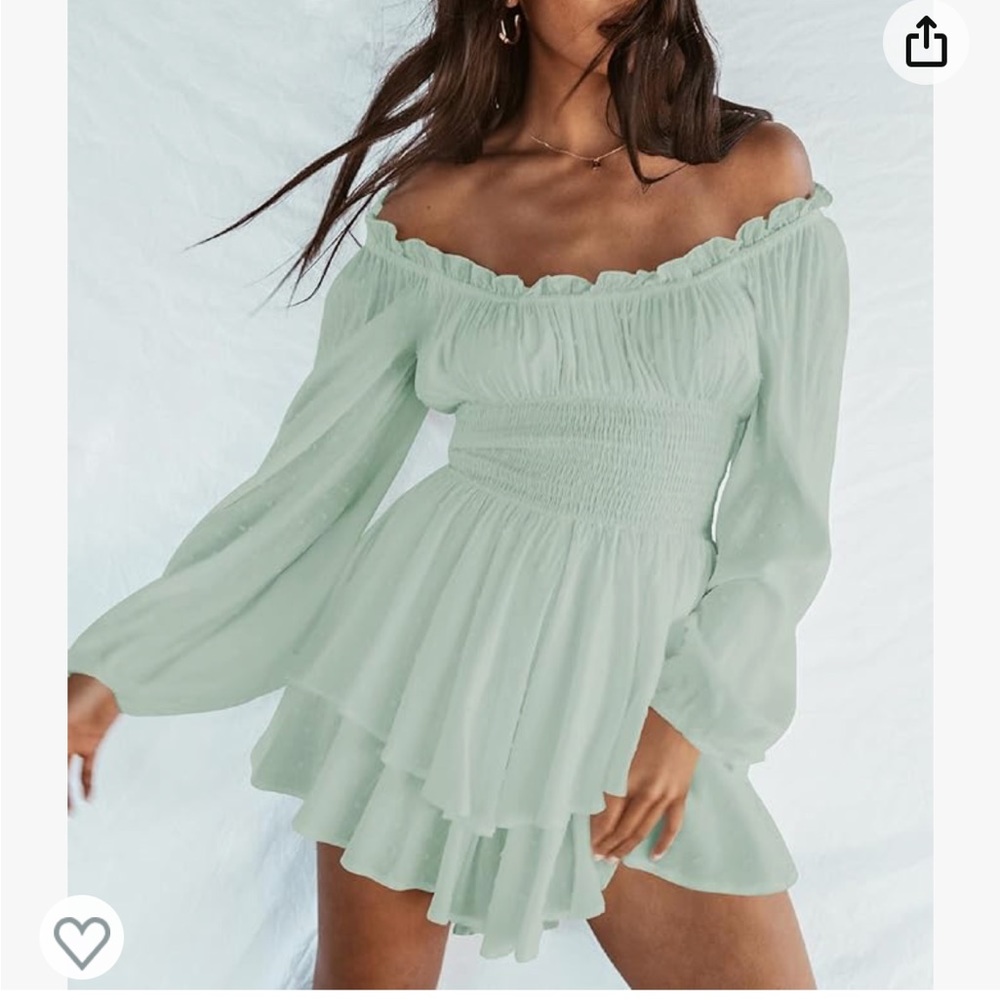 NEW* off the shoulder , light green romper